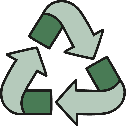 Genbrugssymbol i grønne nuancer